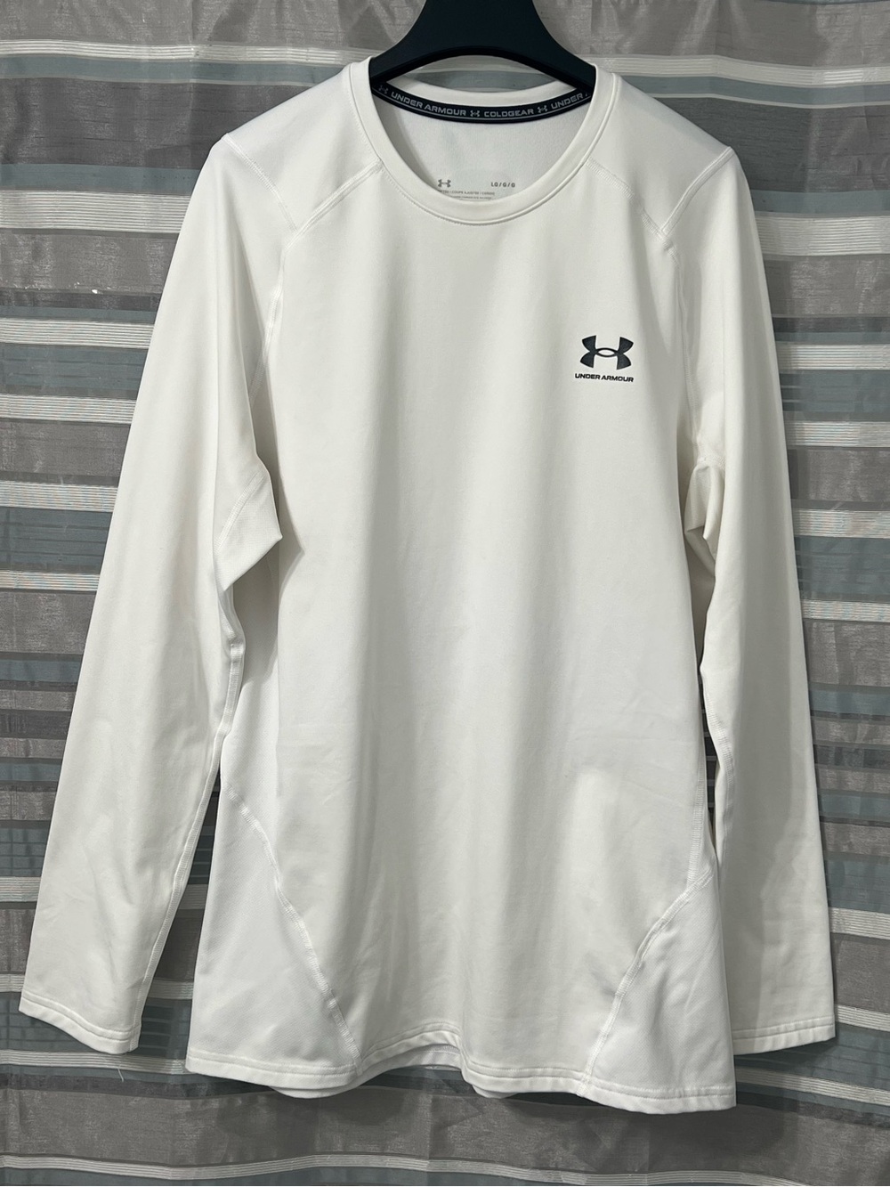 Under Armour Men’s ColdGear Armour Fitted Crew White Long Sleeve Shirt